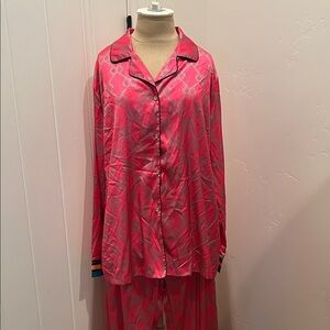 Dalia MacPhee Pink Faux Satin Women's Pajama Set
